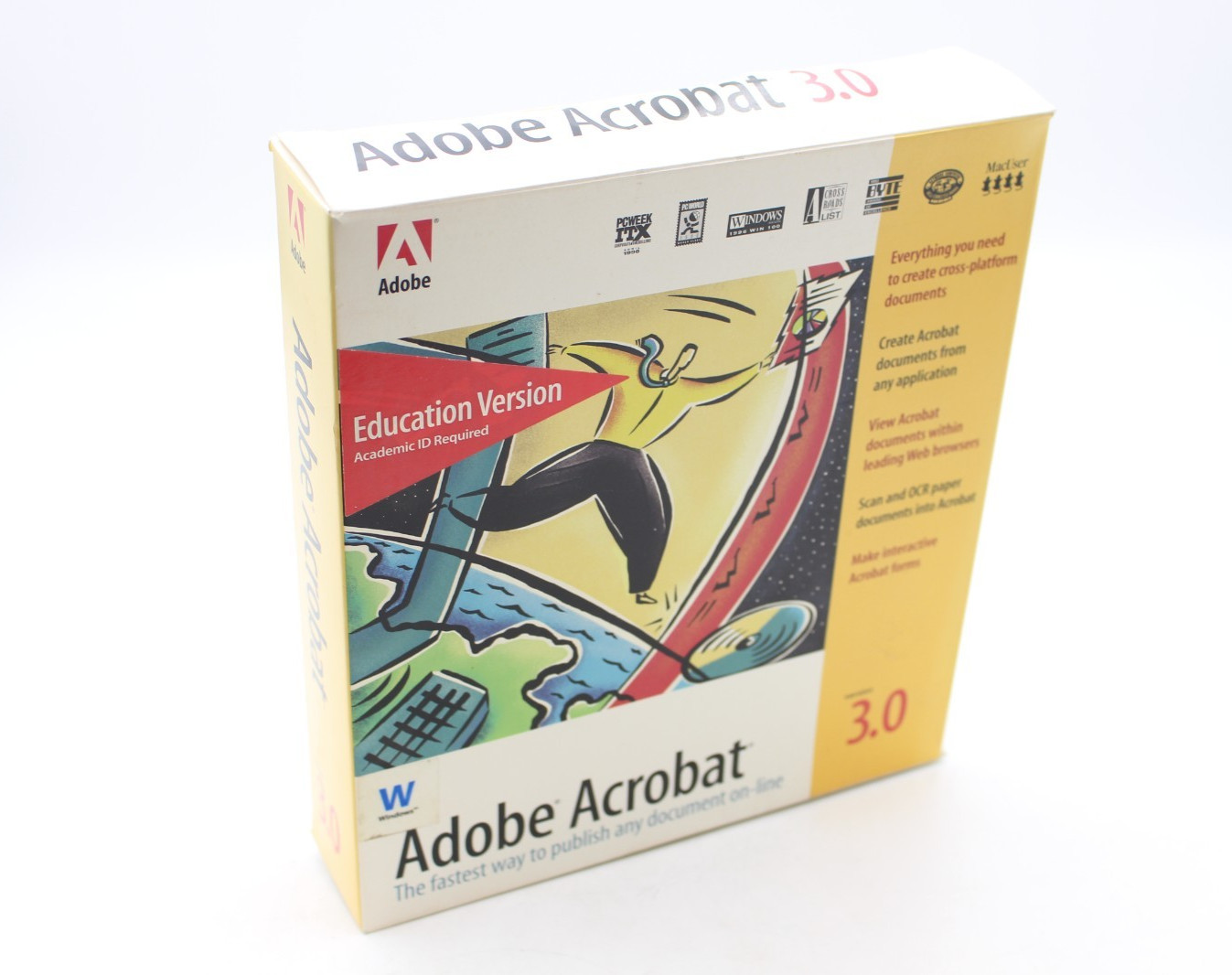 Adobe Acrobat 3.0 PDF Editor Creator EDUCATION VERSION Windows RETRO Retail Box