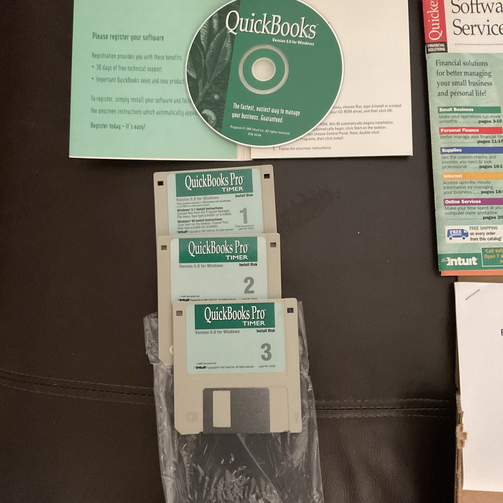 Quickbooks Version 5.0 for Windows Early QB Vintage with CD & FD’s
