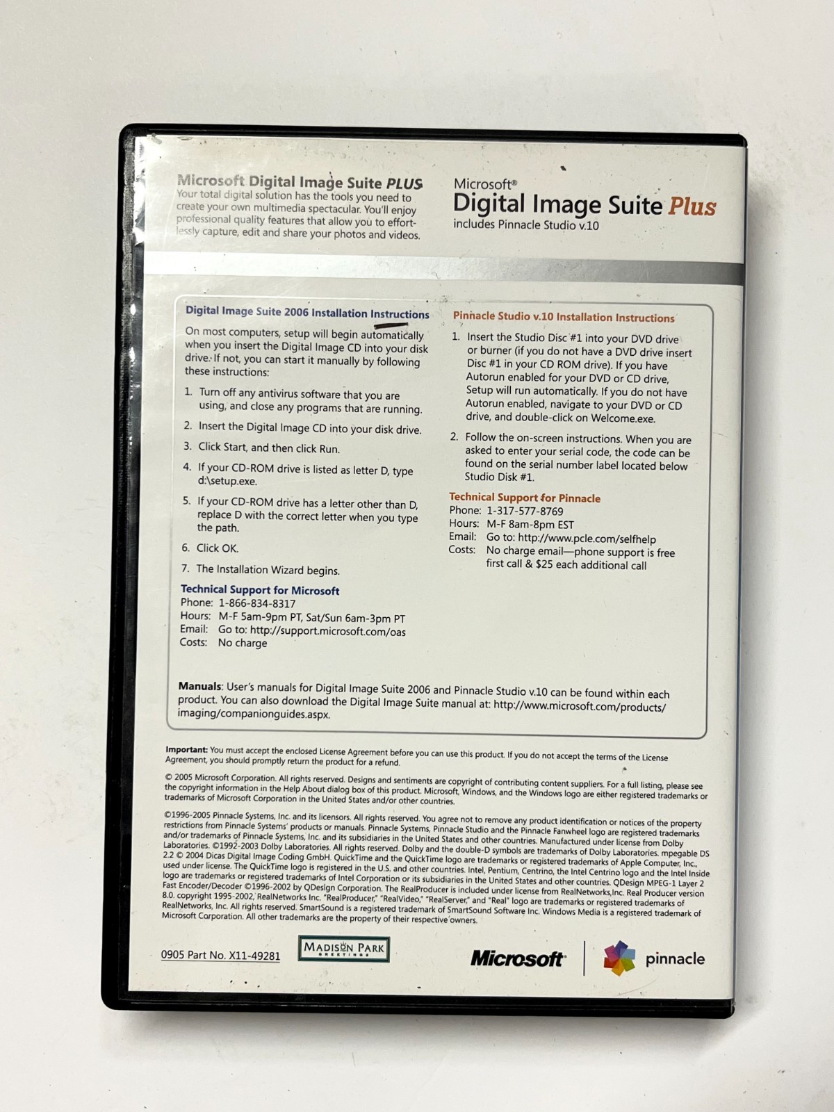Microsoft Digital Image Suite 2006 Plus Pinnacle Studio v1.0