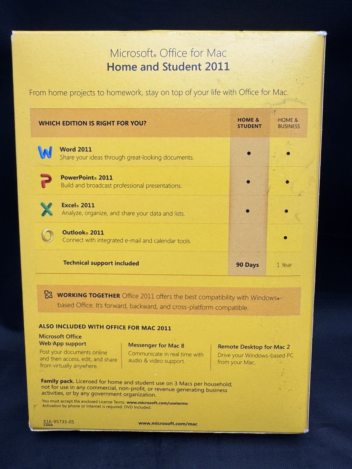 Microsoft Office MAC 2011 Home & Student Family Pack w/ Keys + Burned Version 08