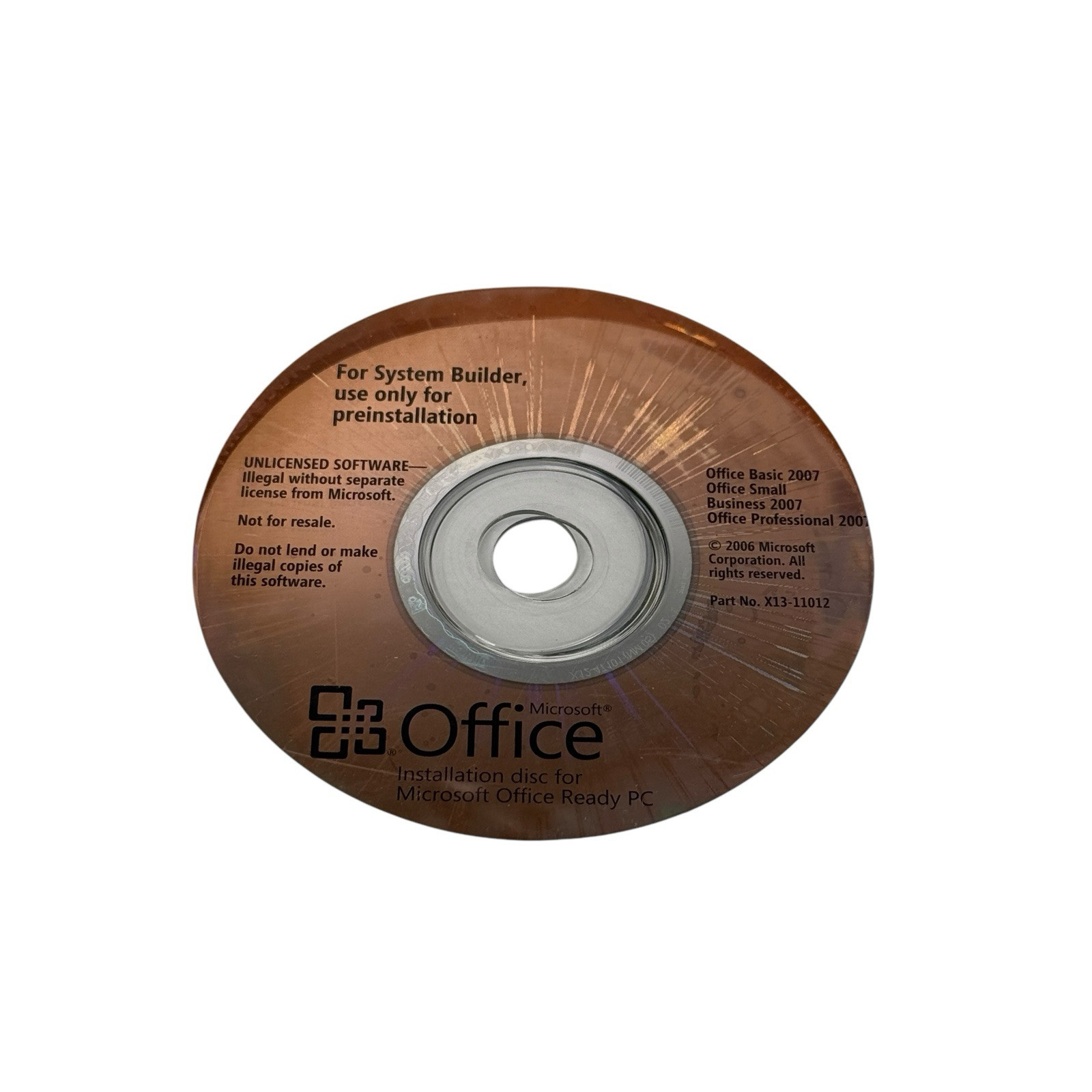 Microsoft Office 2007 Lot: Miscellaneous System Builders Software, Key Card