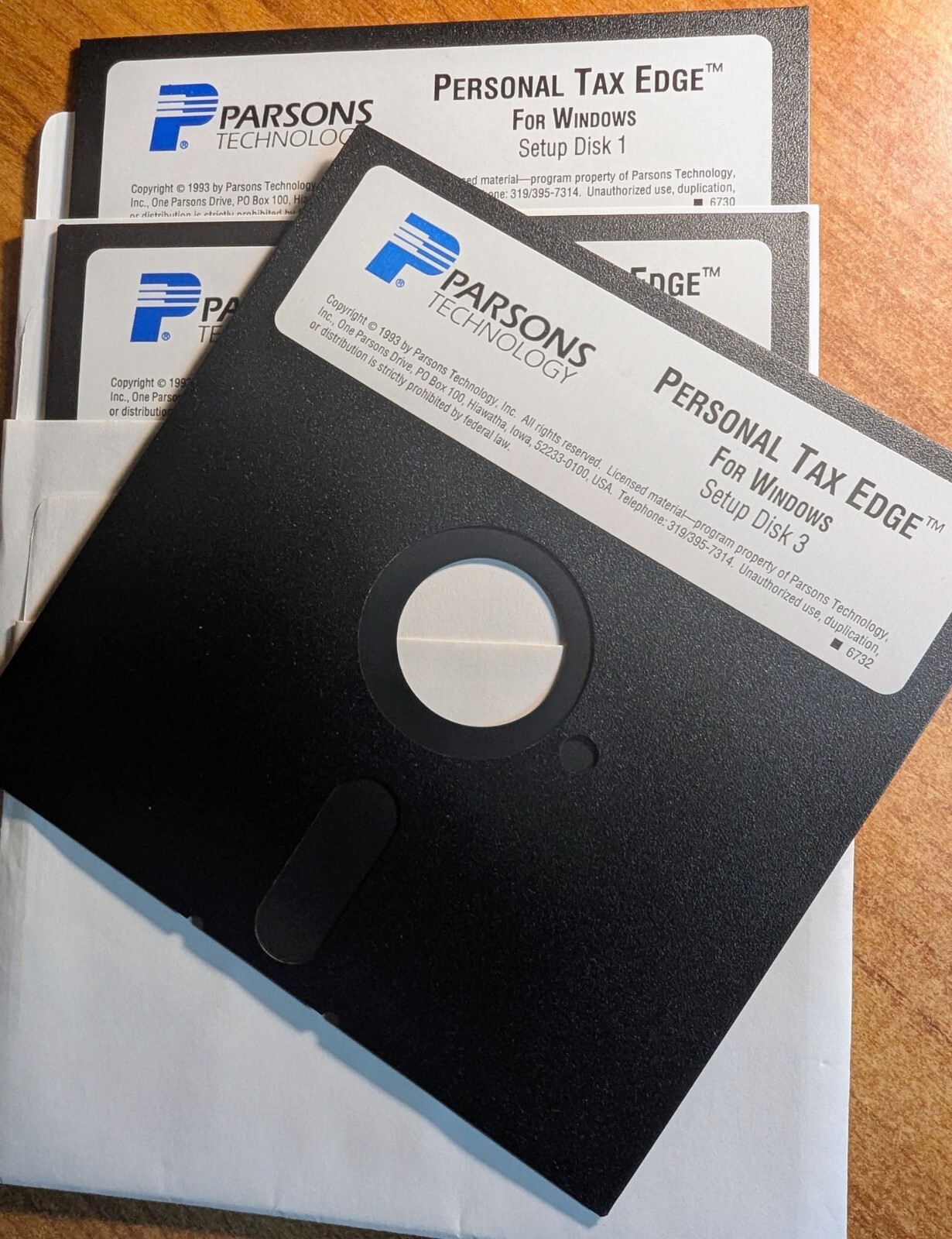 Vintage Parsons Technology Personal Tax Edge – 1993 on 3.5″ & 5.25″ Floppy Disks