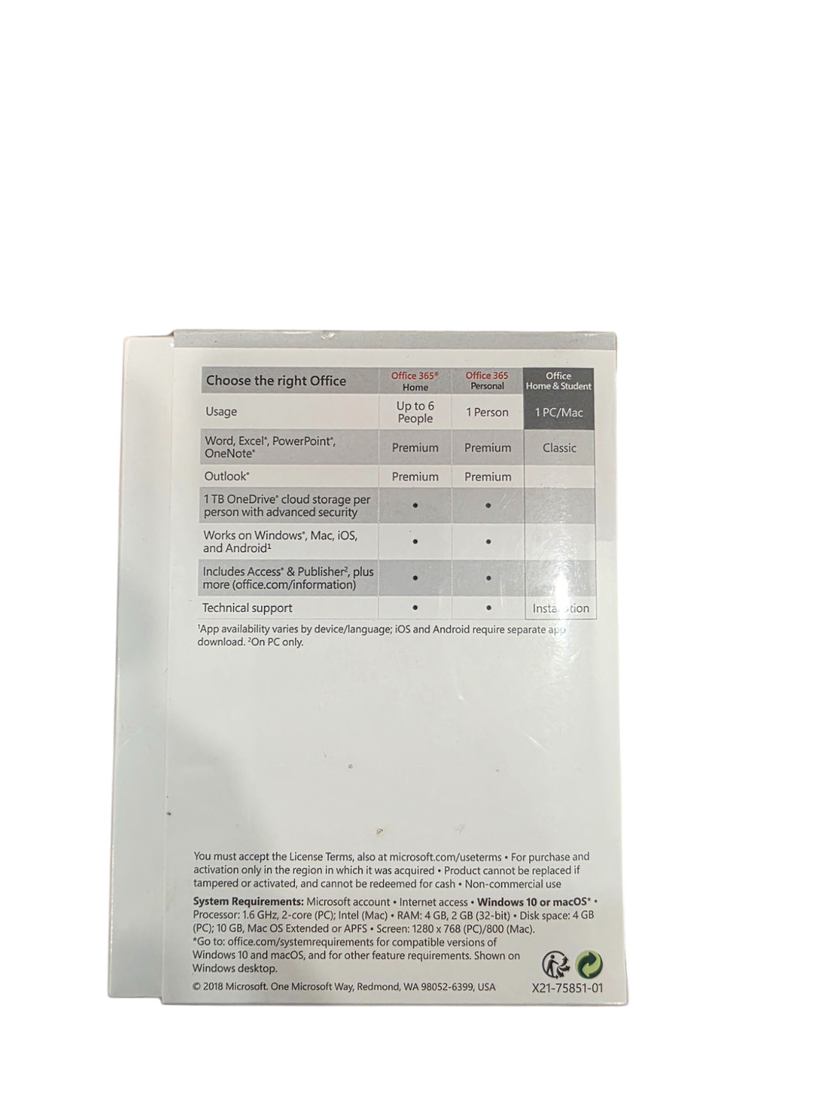 Microsoft Office Home & Student 2019 English Product Key Card 1 PC/Mac