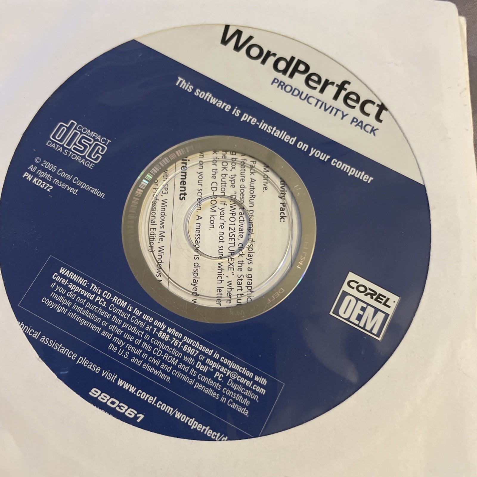WordPerfect 2005 Productivity Pack CD-ROM, Corel OEM NEW & SEALED