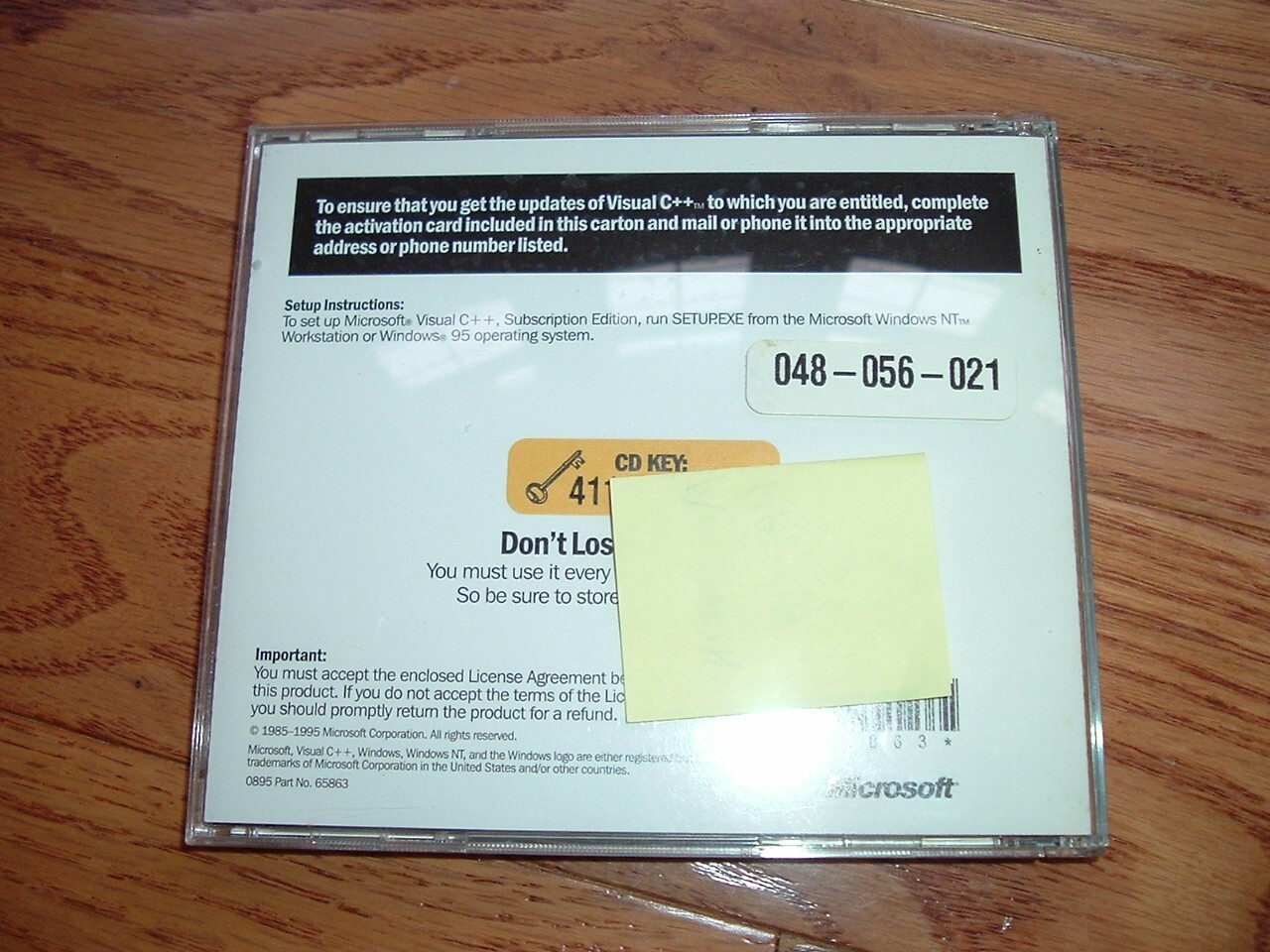 Microsoft Visual C++ 4.0 Subscription – original CD with CD KEY, 1995 edition