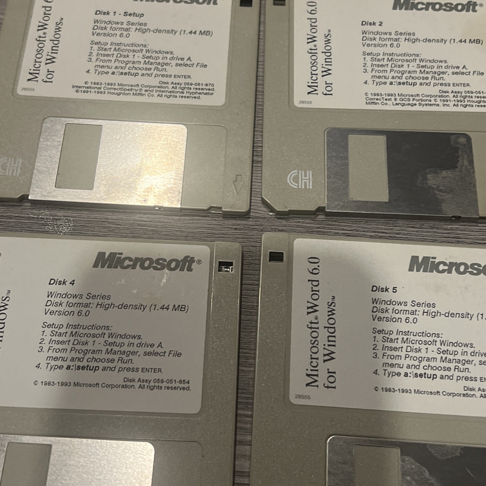 Microsoft Word 6.0 For Windows Version 6.0 | Floppy Disk Set 3.5″ Set of 9