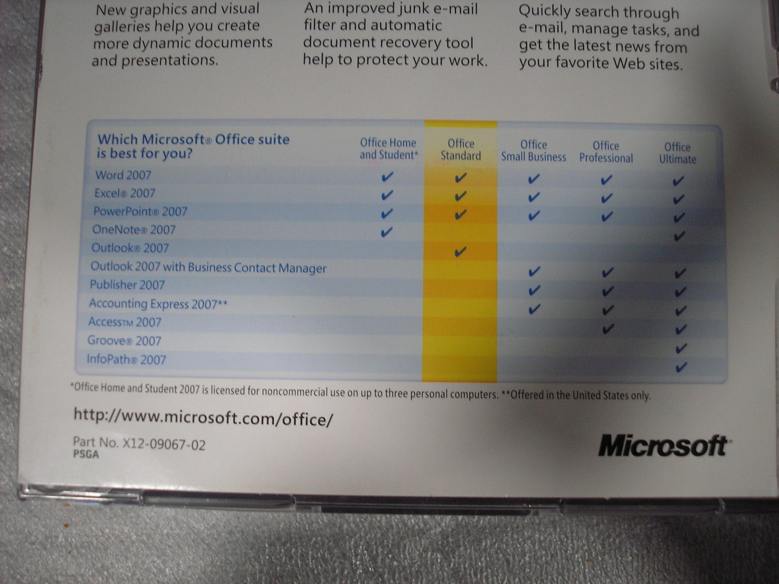 Microsoft Office 2007 Standard Upgrade Edition =NEW RETAIL BOX=