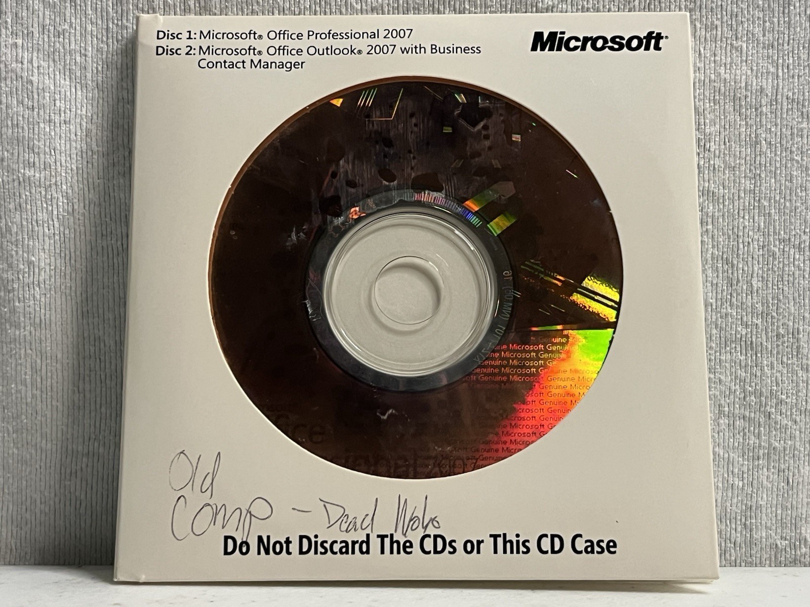 Microsoft Office 2007 Small Business Edition SBE 2-Disc Set OEM Dell w/ COA