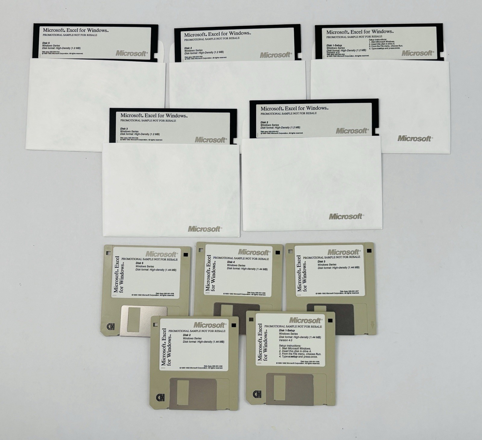 Vtg Microsoft Excel 4.0 Windows Box Set PROMO SAMPLE 1992 3.5″ & 5.25″ Disks