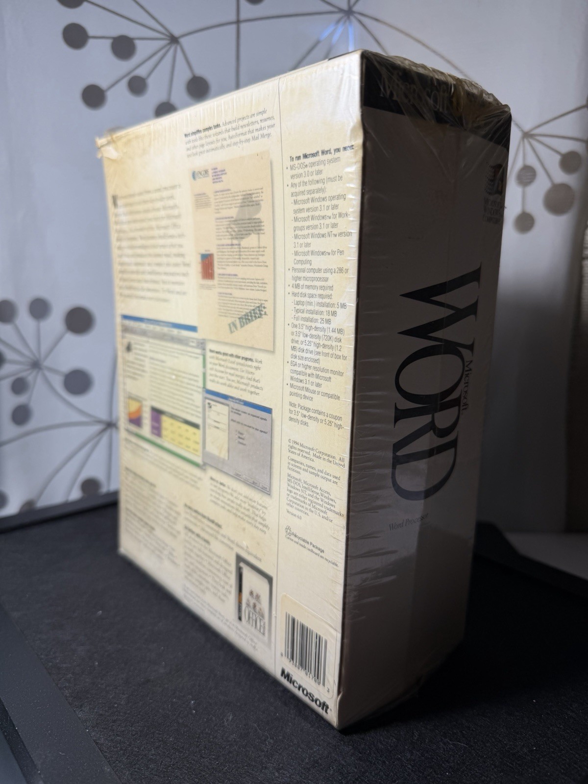 Microsoft Office Word Version 6.0 Retail Package NEW sealed 3.5″ floppy discs