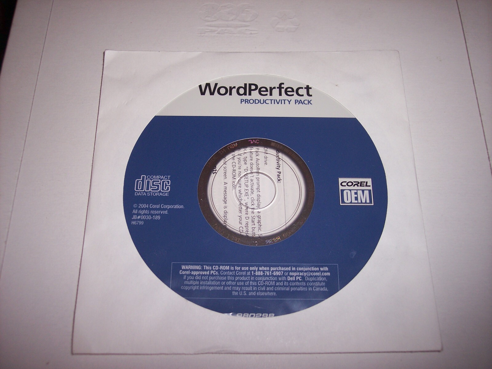 2004 WORD PERFECT PRODUCTIVITY PACK PC CD ROM COREL 980298 ~ JB # 0030-189 H6799