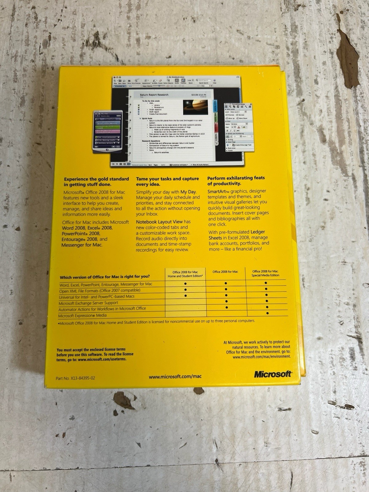 Microsoft Office Mac 2008 Home & Student Edition CD Word Excel Powerpoint