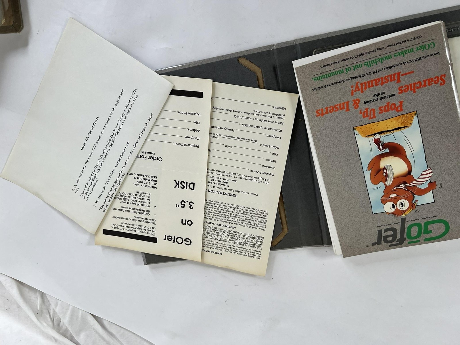 Vintage GOfer Text Finder Microlytics IBM DOS 5.25″ Utility Software 1987