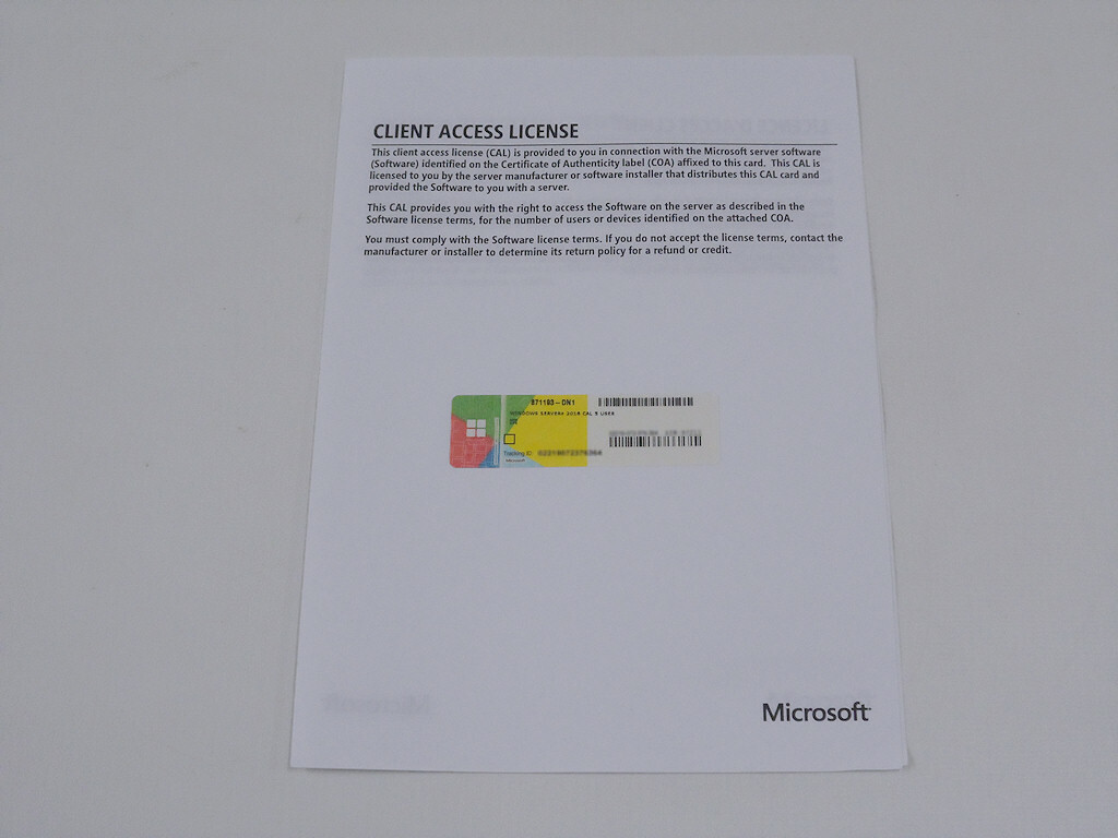 HPE Microsoft Windows Server 2016 5 User CAL 64-bit P/N 871177-DN1 (New)