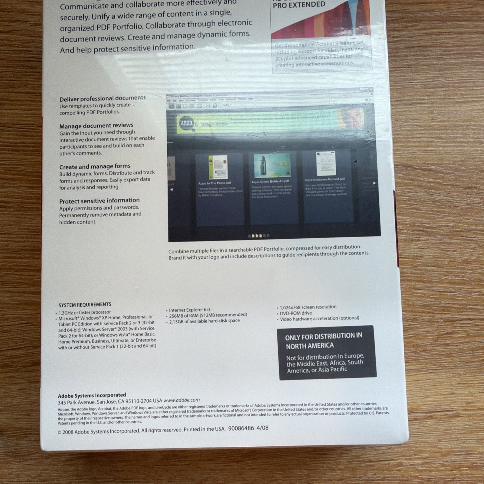 NIP Sealed Adobe Acrobat 9 Pro PDF Document Editor DVD for Windows New Sealed