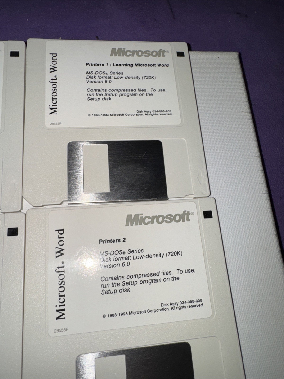 Microsoft Word Floppy INSTALL Diskettes Version 6.0 Apple 9 Disks