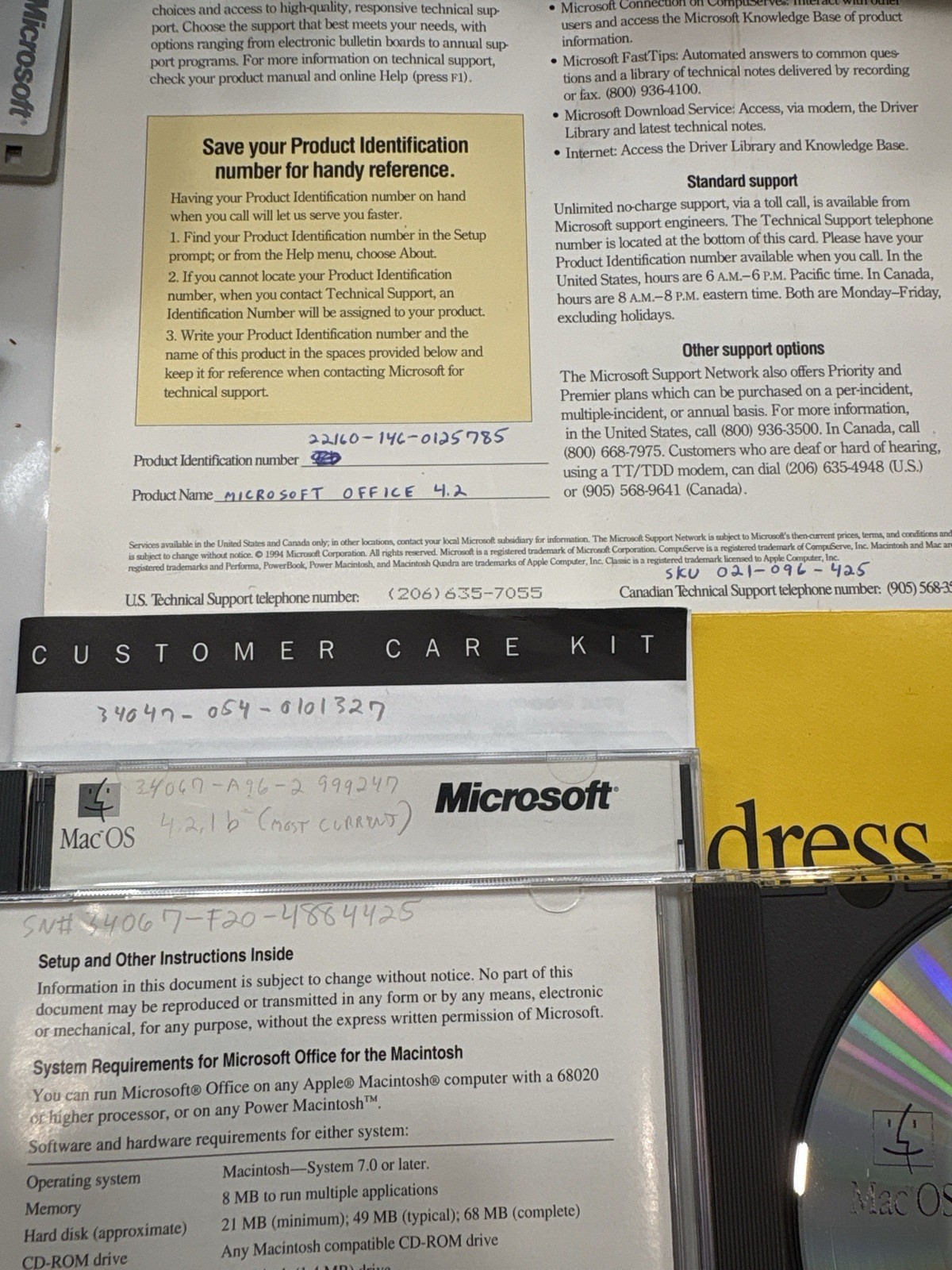 Vtg Microsoft Office 4.2.1 Macintosh Complete Floppy Set Box Manuals