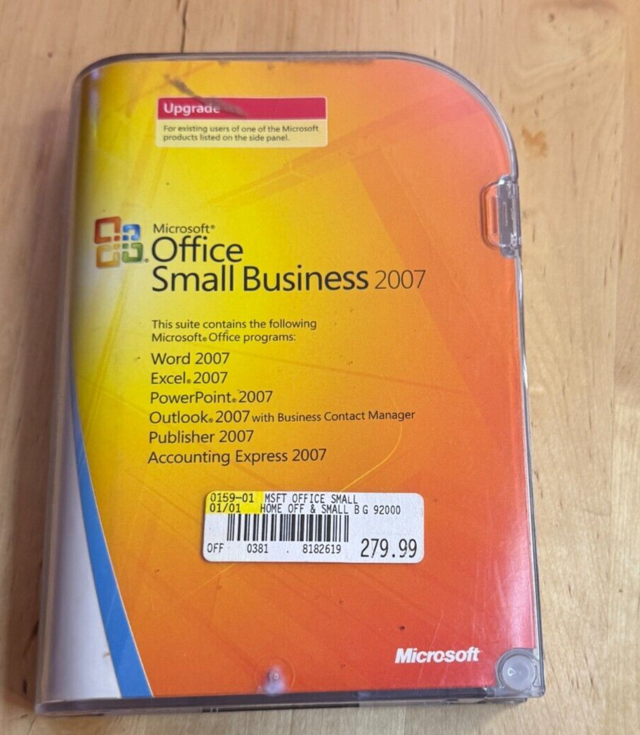 Microsoft Office Small Business 2007 Upgrade in Original Case includes Key Code