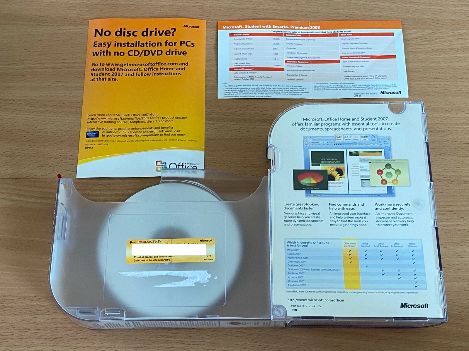 Genuine Microsoft Office Home and Student 2007 Licensed for 3 Home Computers