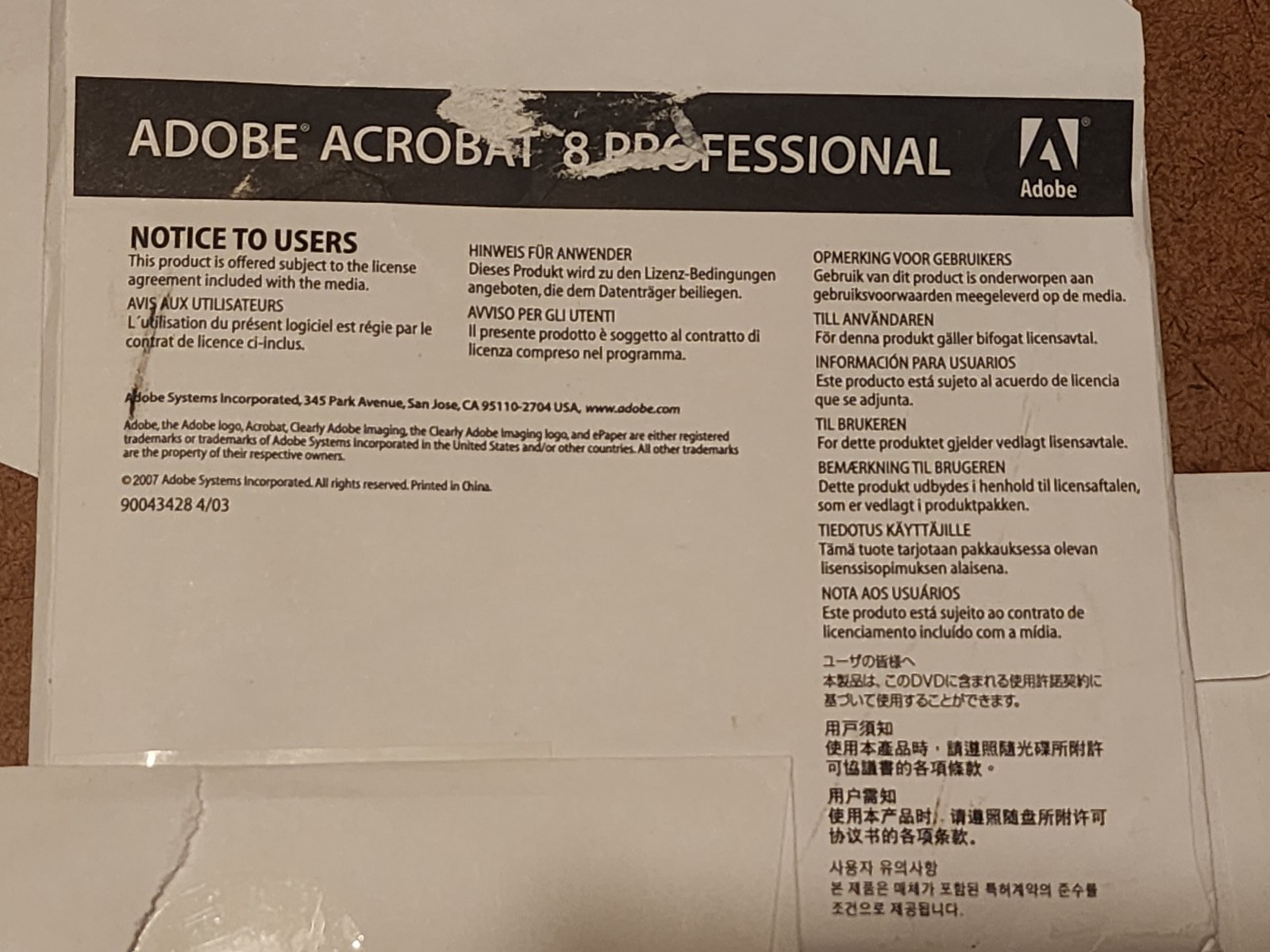 Adobe Acrobat 8 Professional for Macintosh Software (DVD) 3 Discs Bundle