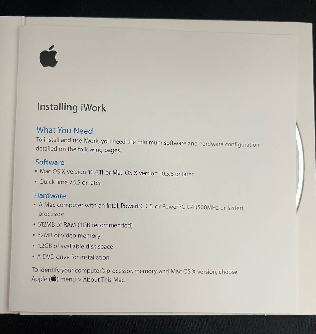 New APPLE IWORK 09 Family Pack Mac DVD-ROM v. 9.0.3 Authentic Sealed NIB $79 !