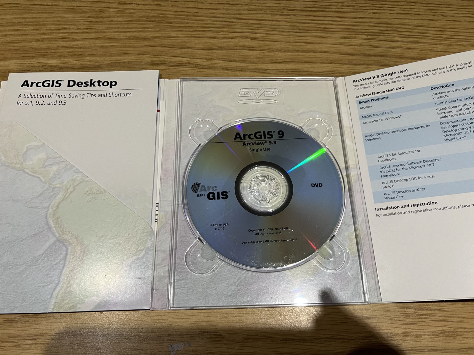 Set of 2 ArcGIS 9 Data & Maps and Arcview 9.3 Media Kit GIS by ESRI DVDs Mapping