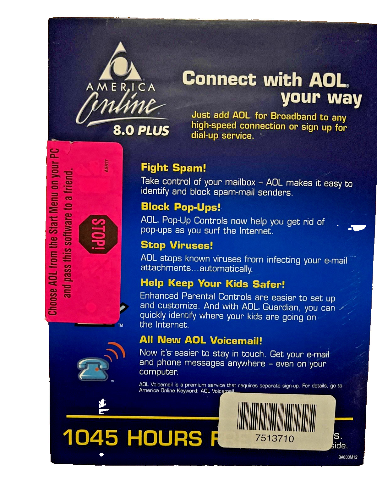 America Online Connect With AOL 8.0 Installation Media Only