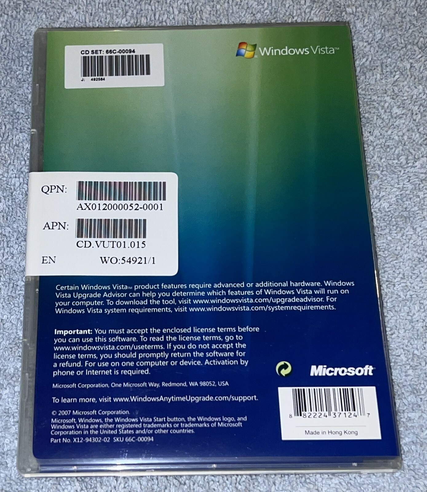 Microsoft:Upgrade Your Windows Vista Experience 2007 CD