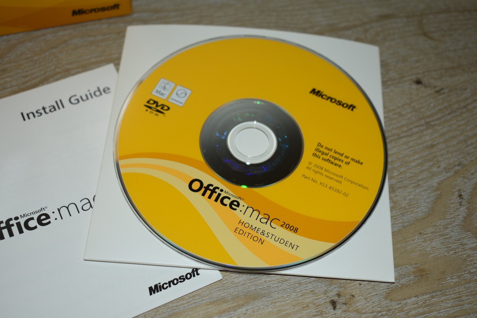 Microsoft Office Mac Home & Student 2008 With 3 Product Keys. Great Condition