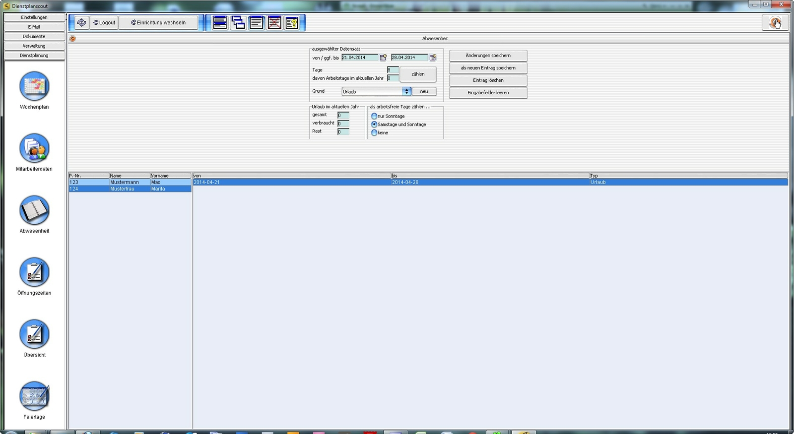 Büropersonal planen,Dienstplan Software,Dienstplanscout,Office Programm,Personal