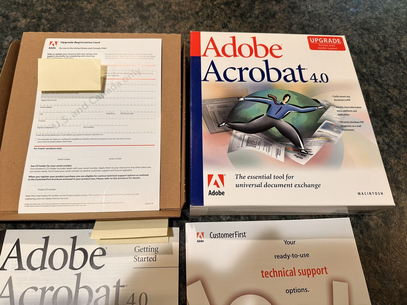 Adobe Acrobat 4.0 CD with Serial Number for PC. W/ Box And Manuals.