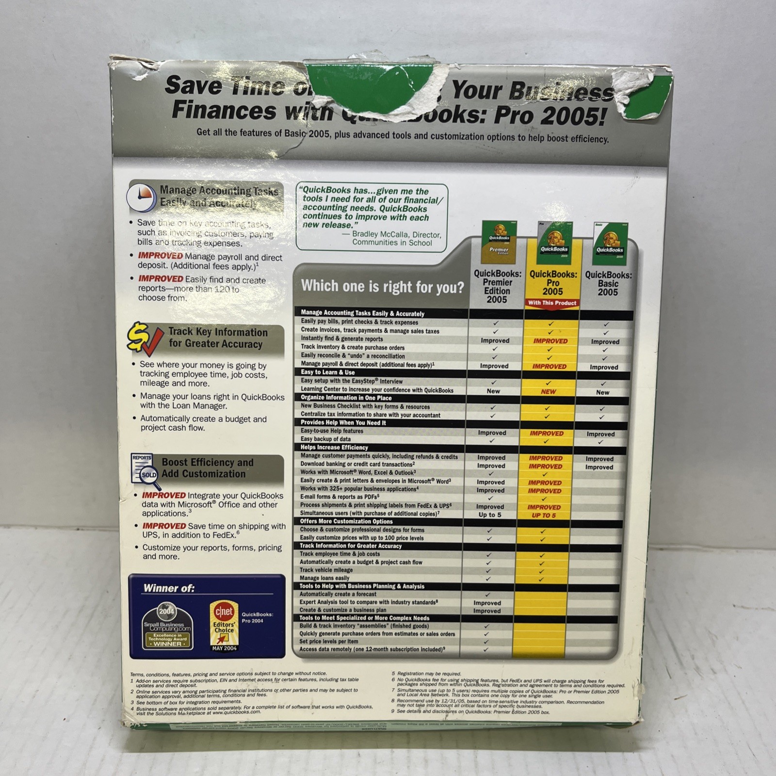 Quickbooks Pro Financial Software for small business 2005 Windows