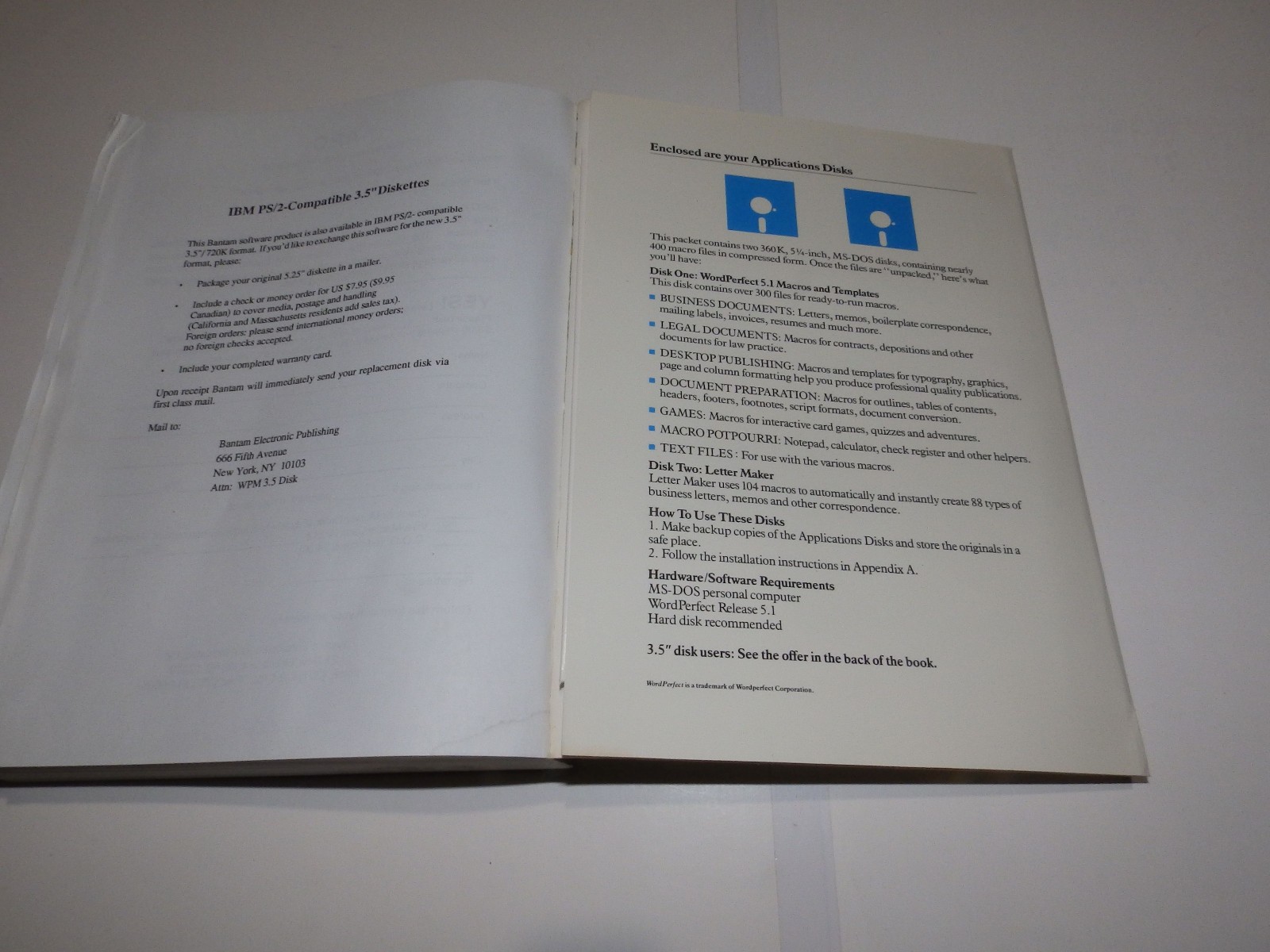 Vintage Software – WordPerfect for DOS v5.1 and By Design for WordPerfect v2.0