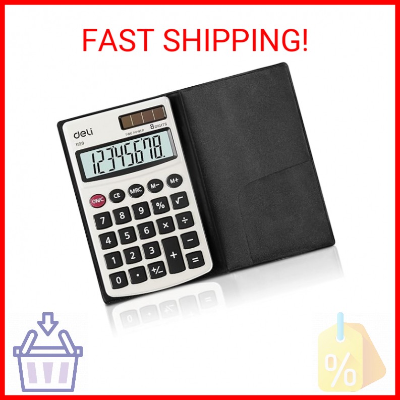 Calculator, Deli Standard Function Basic Calculators, Solar Battery Dual Power O