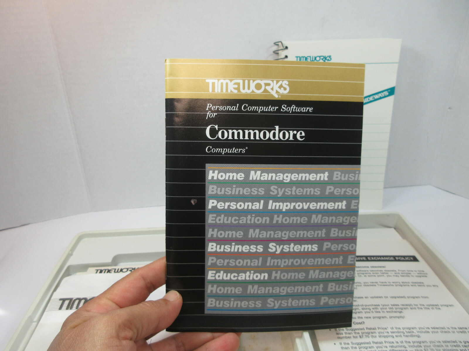 vintage 1983 Timeworks swift Calc 128 software Commodore 128 manual and box