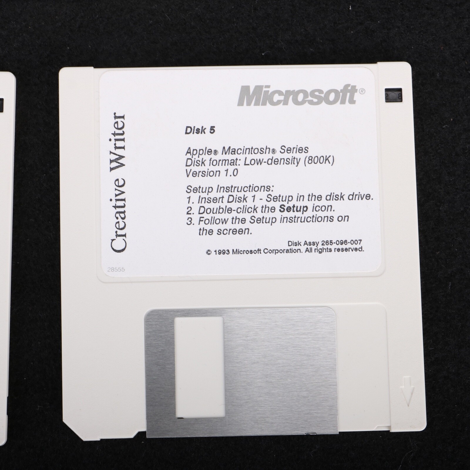 Microsoft Creative Writer For Apple Mac 5 Disk Set 3.5 HD Floppy Disk