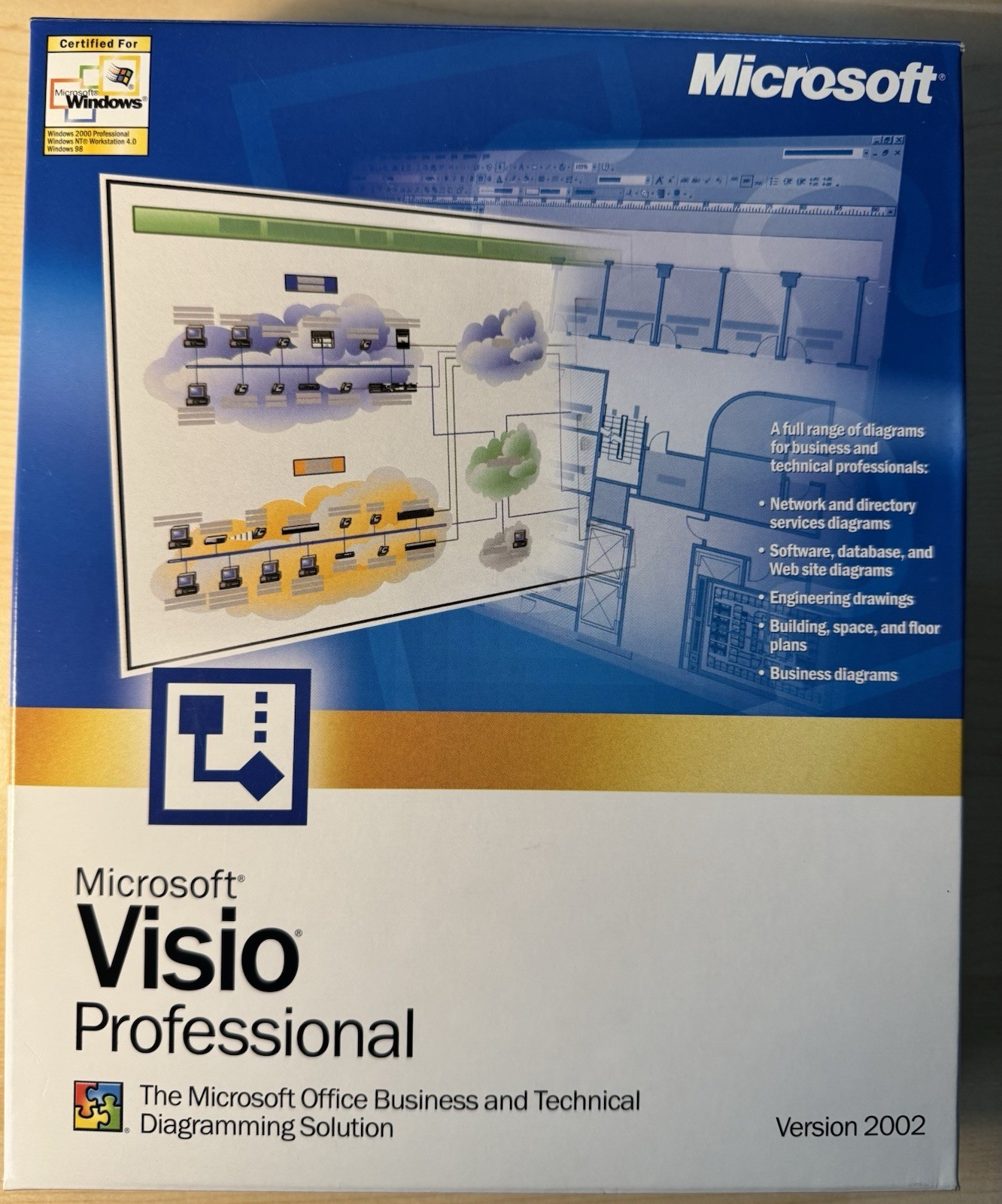 Microsoft Visio Professional 2002 – Retail Box – Complete – Vintage Microsoft