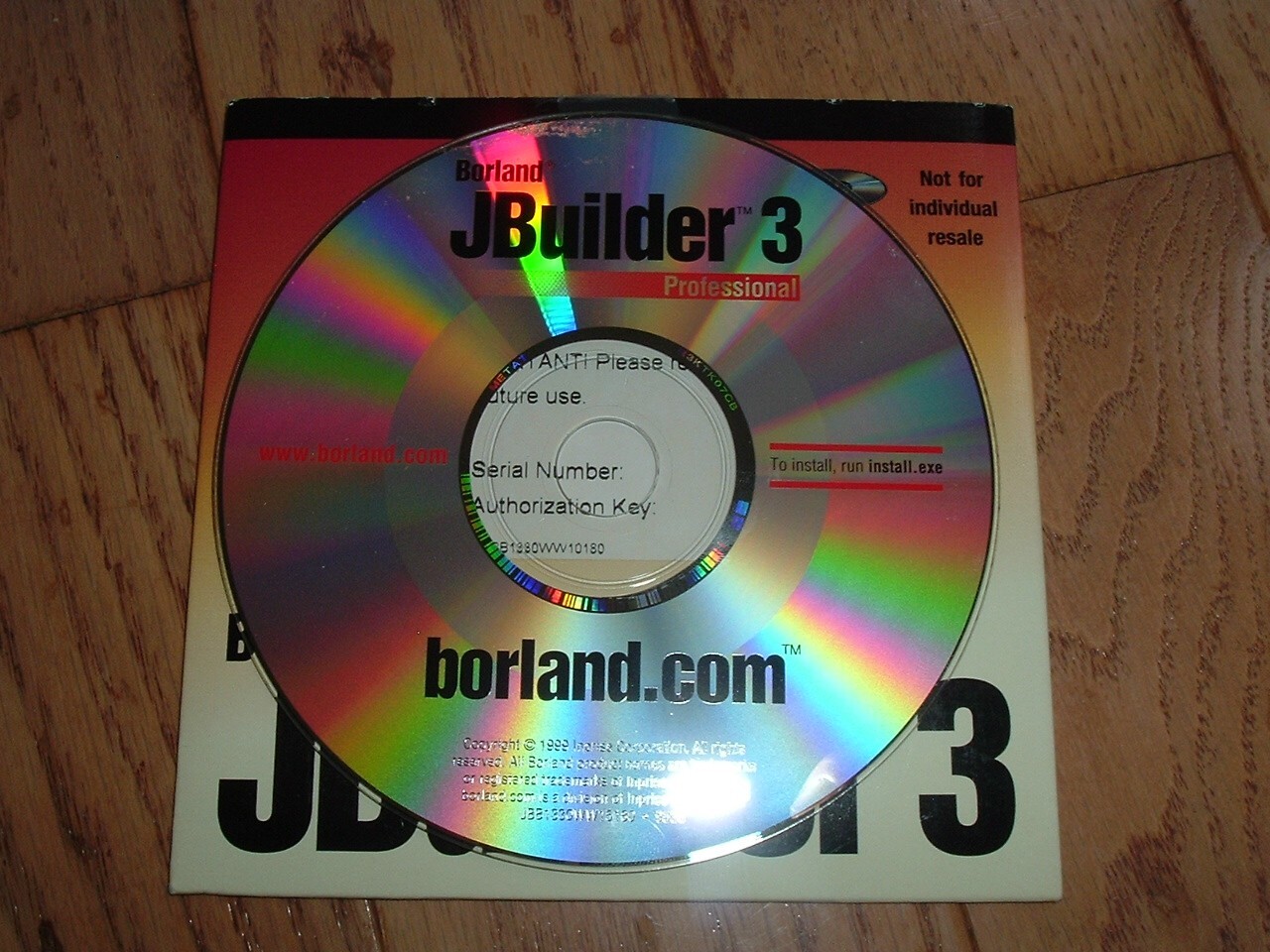 Borland JBuilder 3 original disks with Serial Number and KEY !