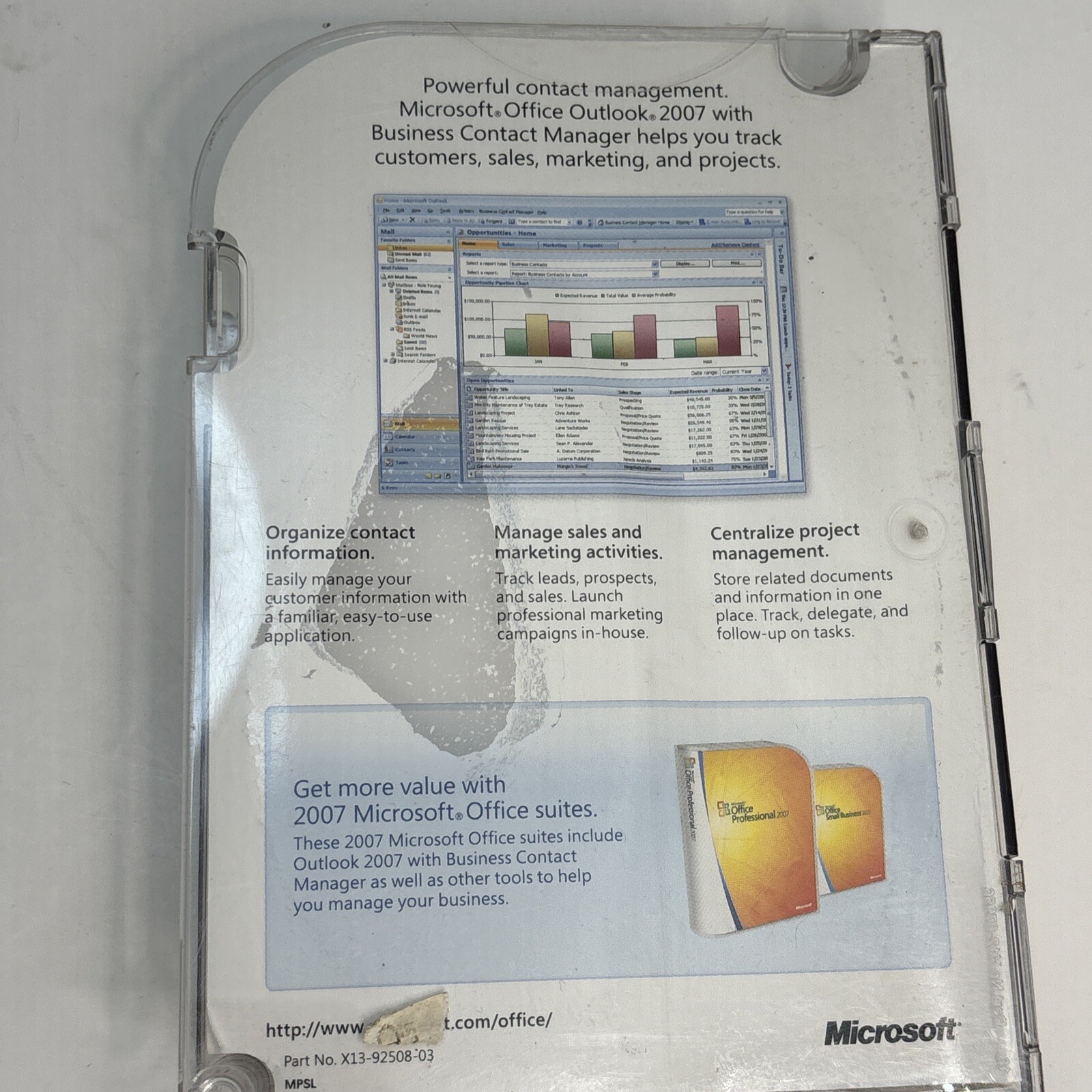 Microsoft Office Outlook 2007 Business Contact Manager with CD Product Key