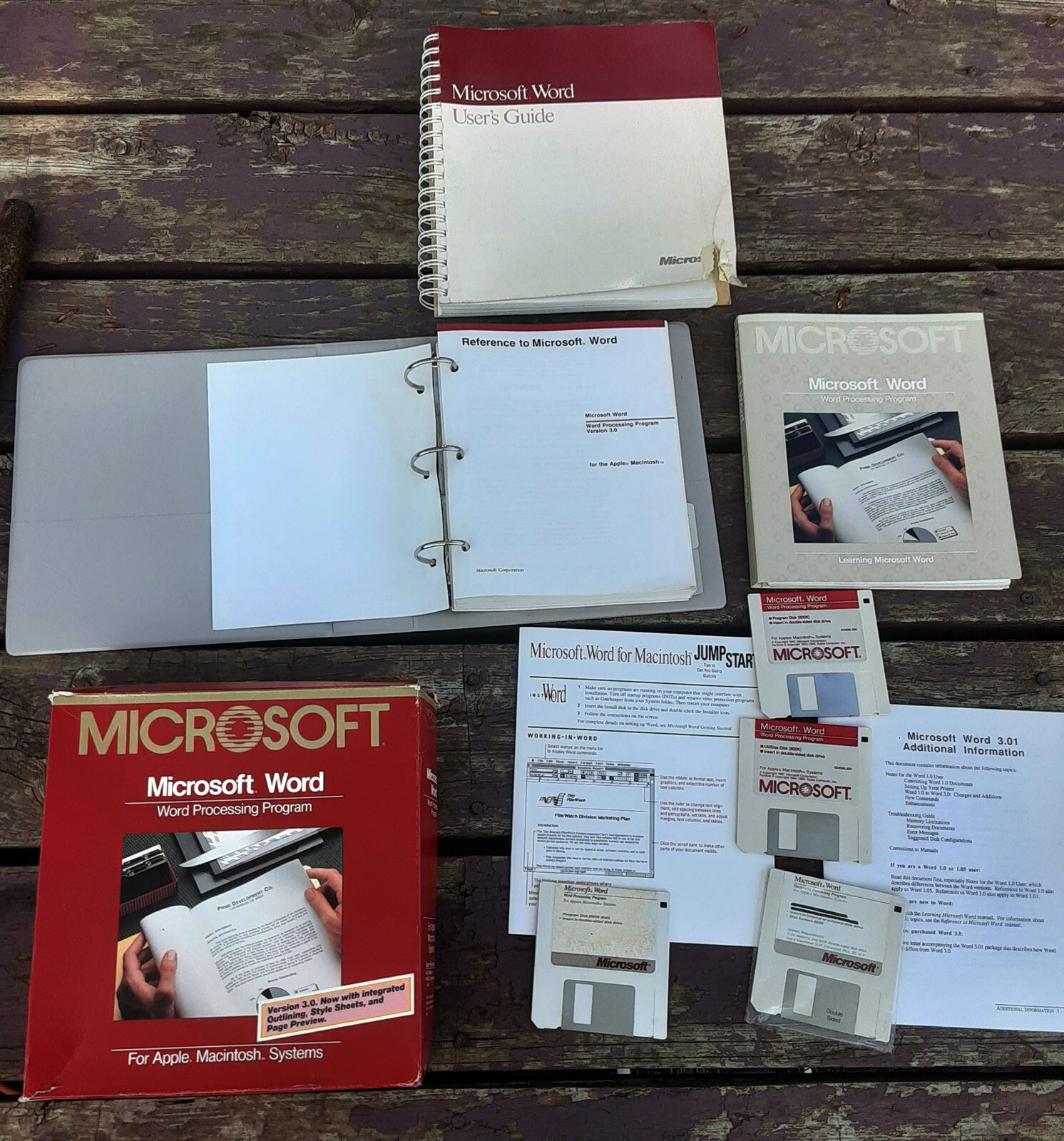 Vintage 1987 Microsoft Word 3.0 & 1988 4.0 For the Macintosh – 3.5″ 800k Disks