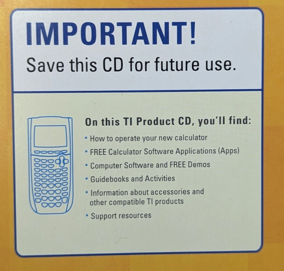 TEXAS INSTRUMENTS TI Graphing Product V. 1.3 PC Software CD TI-83 & 84 Family