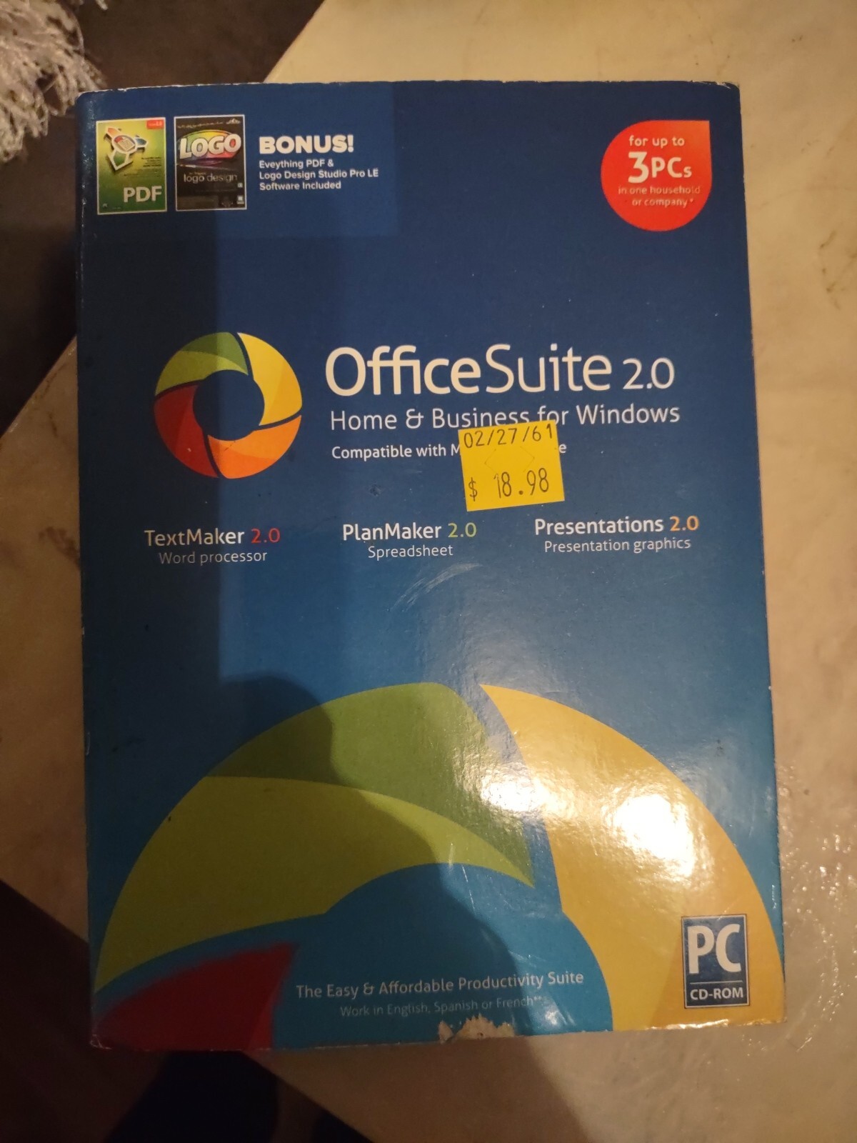 Office Suite 2.0 Home & Business for Windows PC CD-ROM 3 Programs