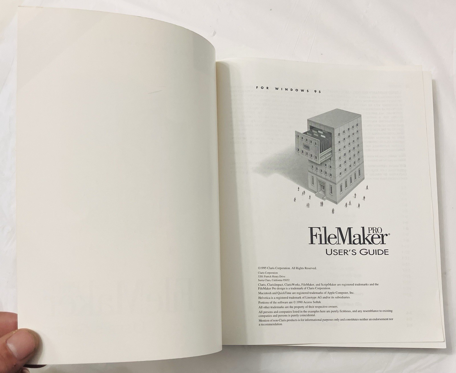 Claris FileMaker Pro User Guide Windows 95 Manual Vintage Database Software