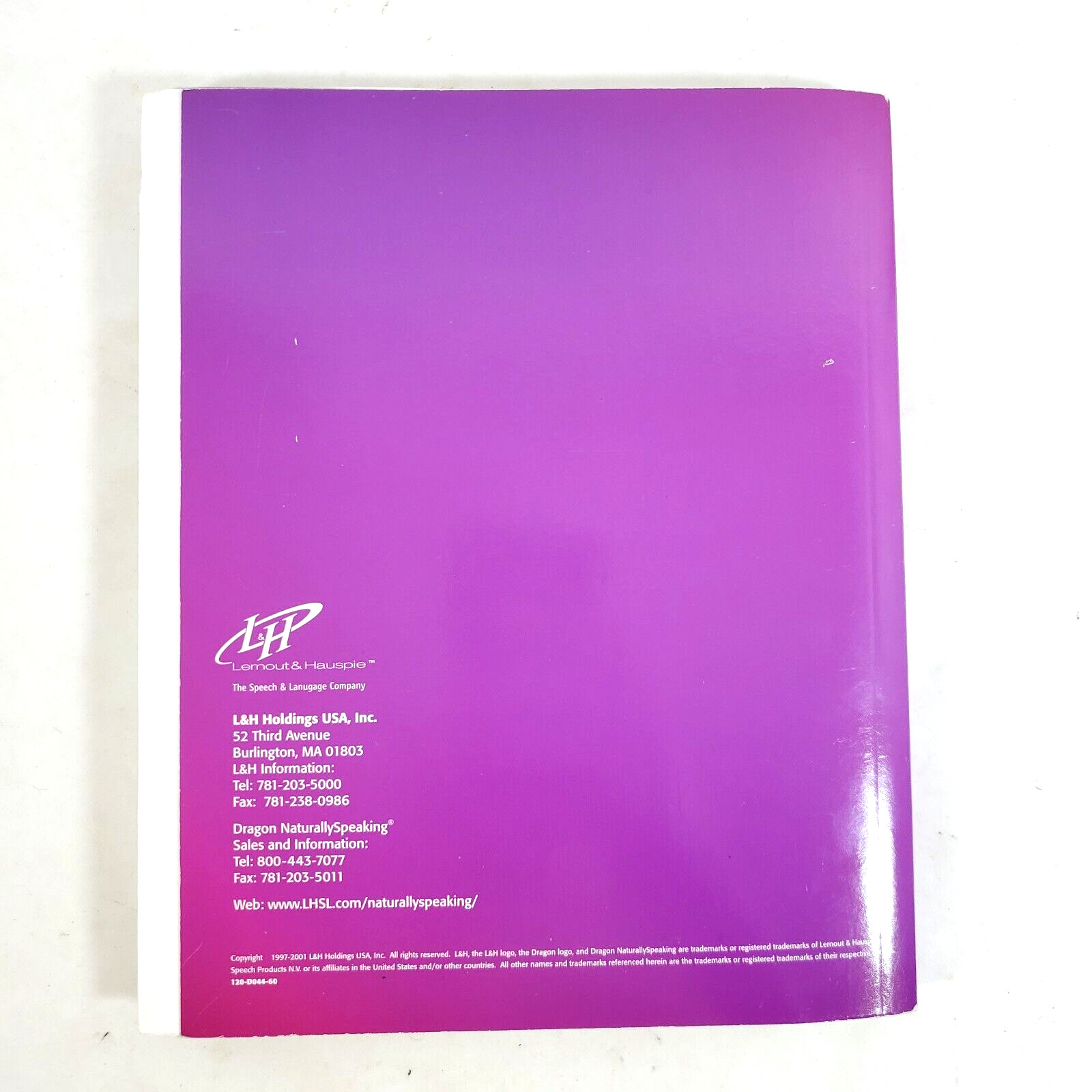 ScanSoft Dragon Naturally Speaking 6 User Guild Instruction Booklet Only