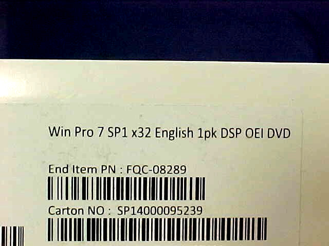 MICROSOFT WINDOWS PRO 7 PROFESSIONAL SP1 X32 ENG 1PK DSP OEI DVD SI
