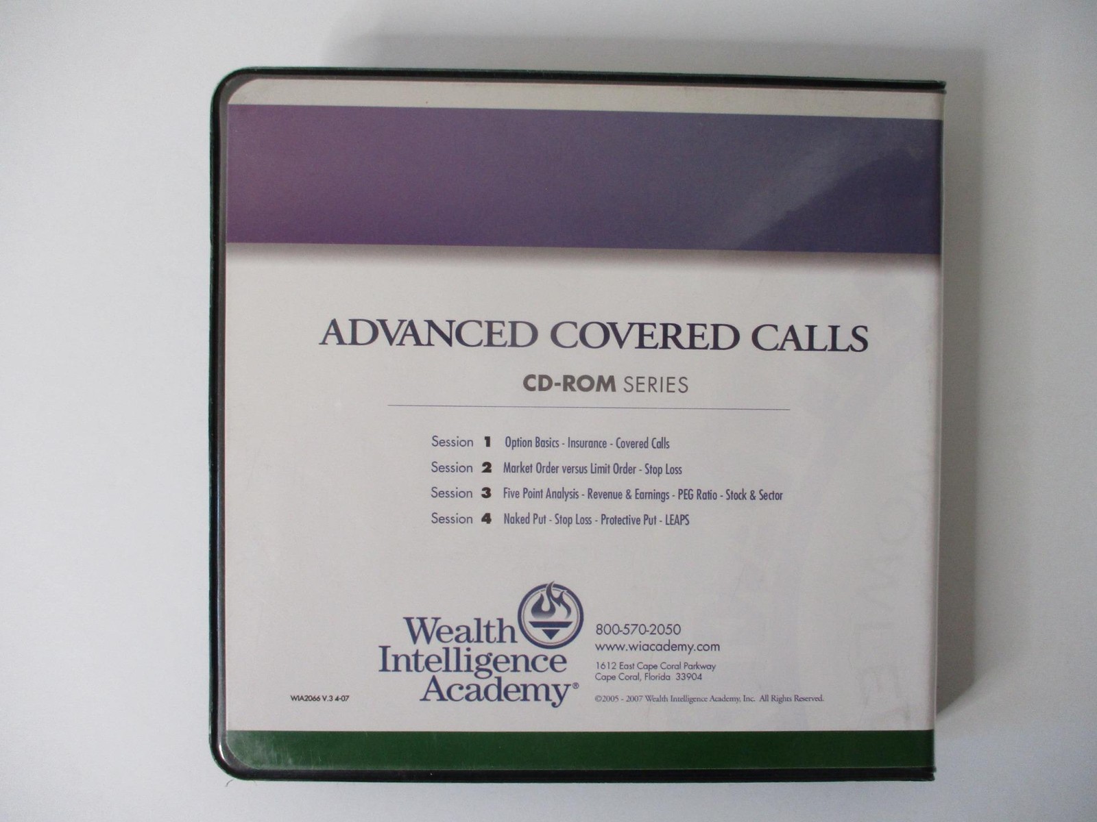 Advanced Covered Calls; Option Basics & More; Wealth Intelligence (2007 – 4 CDs