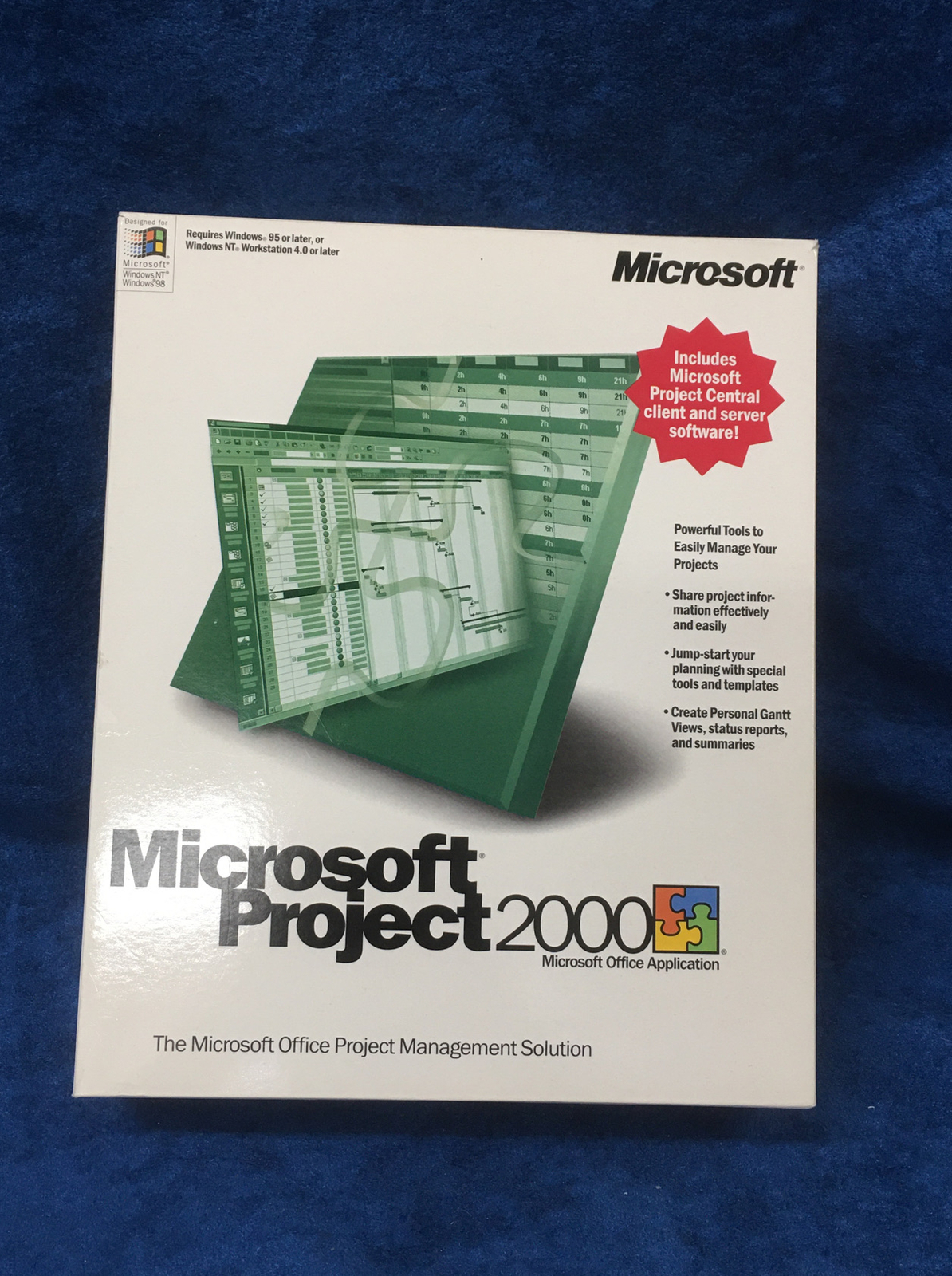 Microsoft Project 2000 Complete in Box w/Product Key, Manual – See Pictures