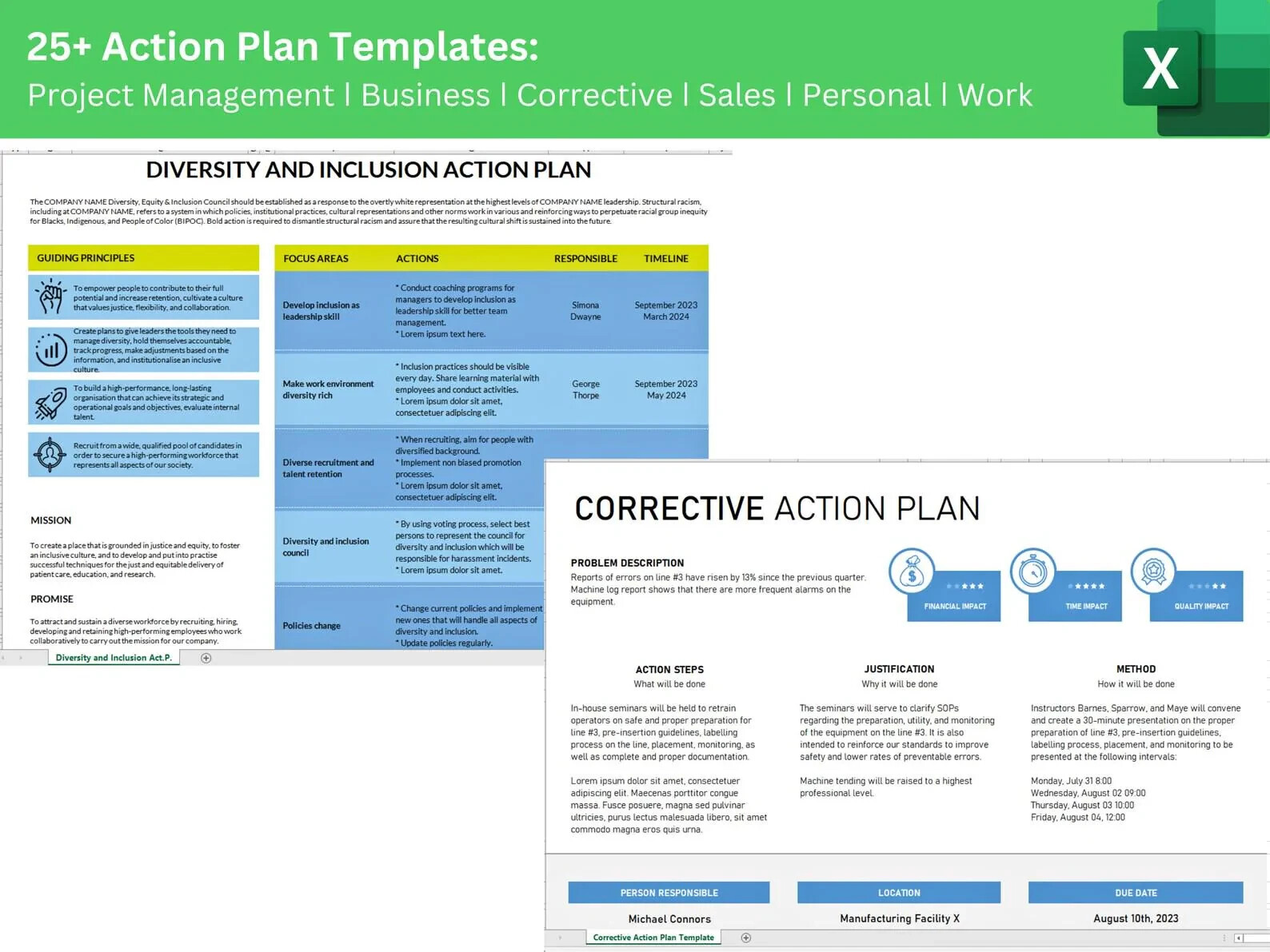25+ Action Plan Templates Excel | Project, Business, Personal, Sales & Strategy