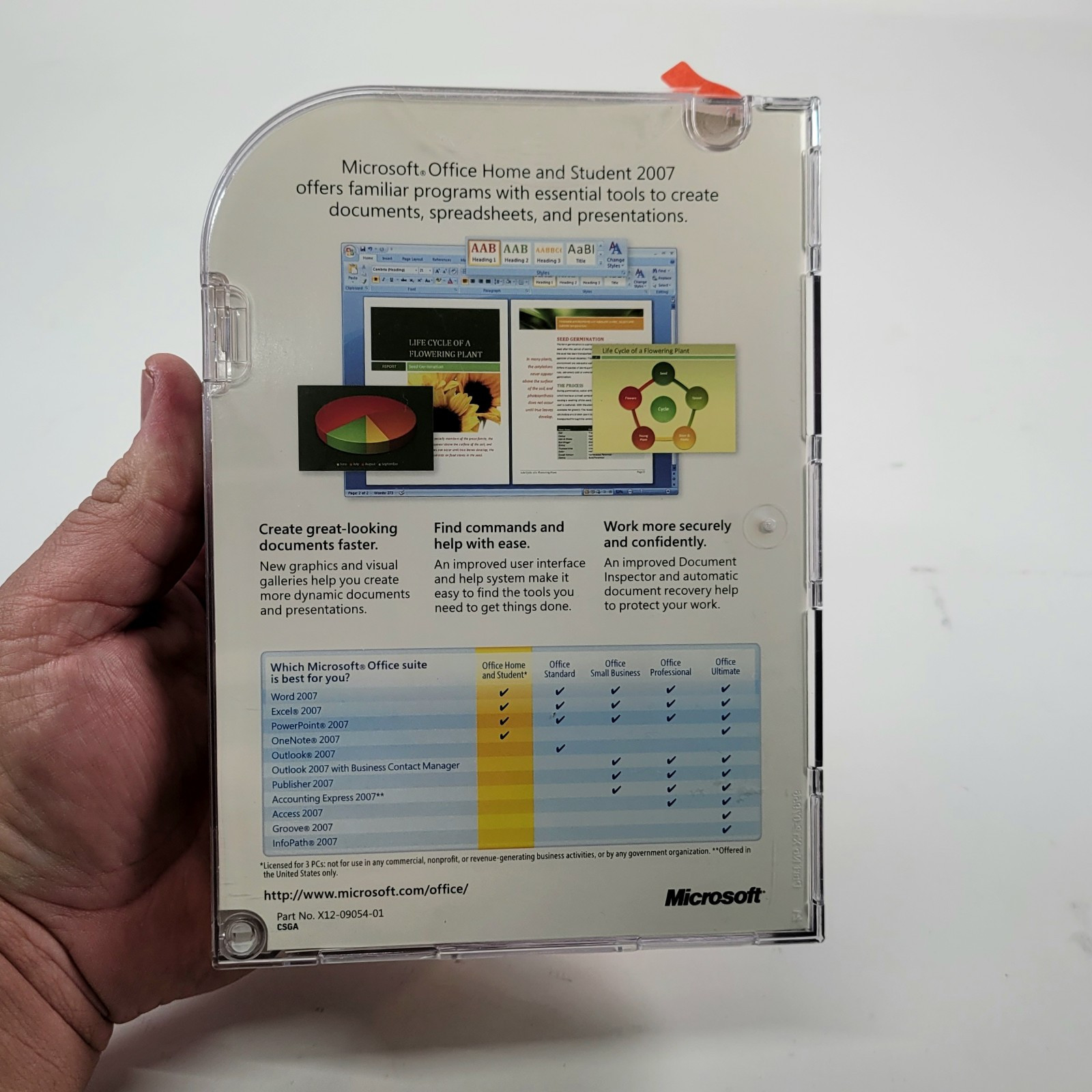 Microsoft Office 2007 Home and Student Disc In Original Case With Product Key #2