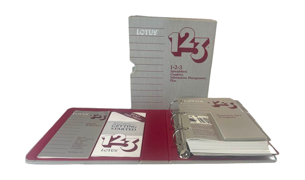 1984 Lotus 1-2-3 Release 1A Spreadsheet Software IBM PC Manual Box Set